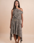 Flowing Midi Skirt - Grey
