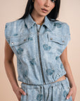 Embellishment shells - light Denim Vest