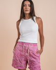 Grading pink embro shorts