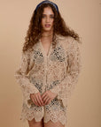 Long Sleeve crochet shirt/Cover-up