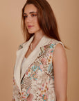 Embroidered Tweed Beige vest