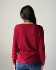 knitwear Top handmade work - Burgundy