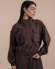 Peach skin brown set