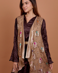 Metallic Mocha Vest - velvet coated