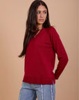 Basic knitwear Top - Burgundy