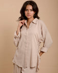 Beige Side sinching Shirt