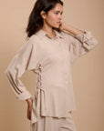 Beige Side sinching Shirt