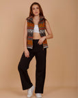 Grey print wool Vest