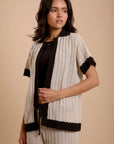 Set - Crochet Shirt & Pants - Offwhite & Black