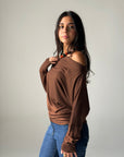 Draped Top - Brown