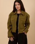 Wool Jacket with Pockets - Match green