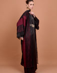 Satin & Lace Burgundy Kimono