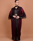 Satin & Lace Burgundy Kimono