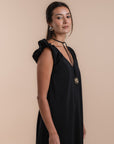Puff Sleeve Dress - Black