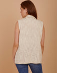 Embroidered Tweed Beige vest