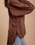 Brown Side sinching Shirt