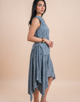 Flowing Midi Skirt - Blue
