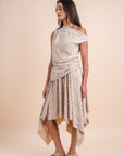 Restocking _Asymmetric Draped Top - Beige
