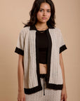 Set - Crochet Shirt & Pants - Offwhite & Black