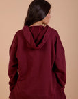 Burgundy Snap buttons sweat shirt