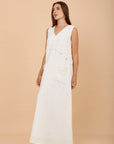 Off-white Linen & Crochet sleeveless dress