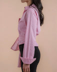 Pink stripes Asymmetric Shirt