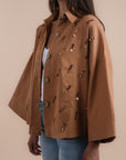Linen shirt handmade sequins - Havan