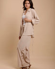 Beige Side sinching Shirt