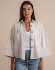 Beige Linen Shirt - Pockets