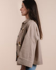 Restocking _Linen shirt handmade sequins - Cafe