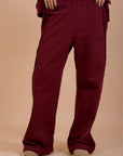 Burgundy Loose fit Sweatpants