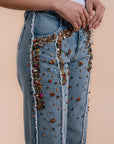 Boyfriend Jeans stone embelishments