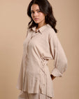 Beige Side sinching Shirt