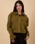 Wool Jacket with Pockets - Match green