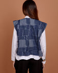 Denim vest handmade silver embellishments