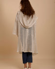 Metallic threads Crochet Jacket off-white