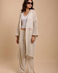 Metallic threads Crochet Jacket off-white