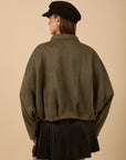 Oversize suede Jacket - Olive