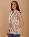 Embroidered Tweed Beige vest