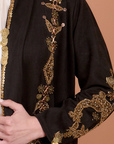 Black suede Kimono with handmade golden embellishments