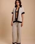 Set - Crochet Shirt & Pants - Offwhite & Black