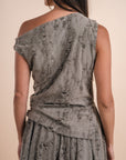 Asymmetric Draped Top - Grey