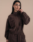 Peach skin brown set