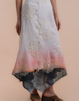 Grading white/pink skirt embro