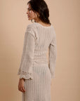 Crochet Top long sleeve - Offwhite