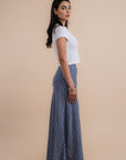 Blue stripes asymmetrical skirt