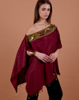 Luxe embellished cape - Burgundy