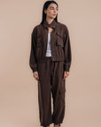 Peach skin brown set