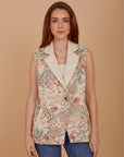 Embroidered Tweed Beige vest