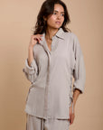 Grey Side sinching Shirt